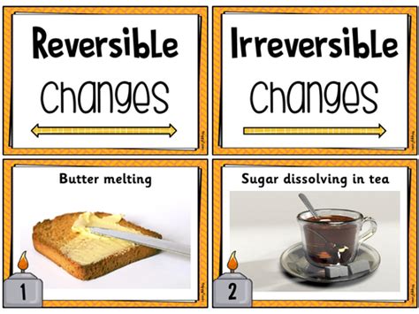 Reversible Irreversible Changes Card Sort Teaching Resources