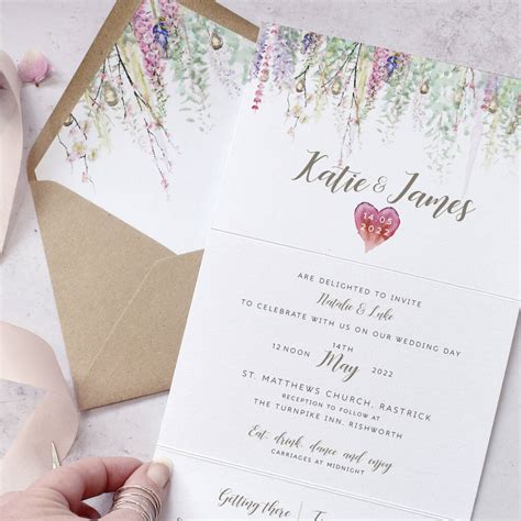 Whimsical Concertina Fold Wedding Invitation By Julia Eastwood