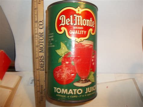 Del Monte Can Tomato Juice Can Vintage Tin Vintage Can