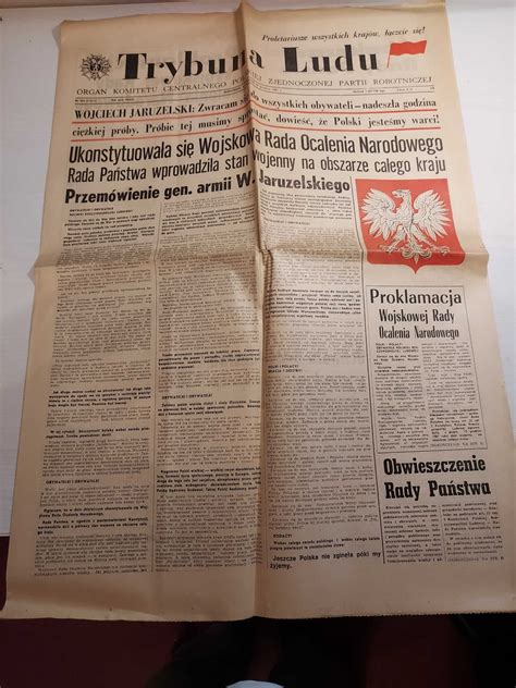 Trybuna Ludu z 14 grudnia 1981 roku Toruń OLX pl