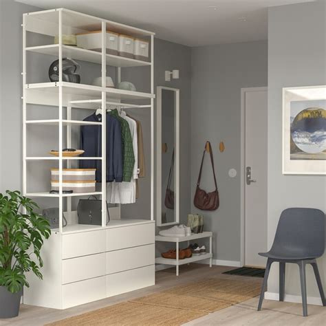 There are three compartments on this one with vertical doors and one of them comes with a mirror. PLATSA Wardrobe with 6 drawers - white, Fonnes white - IKEA
