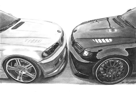 E46 Vs E46 Drawing Art Cars Car Drawings Bmw
