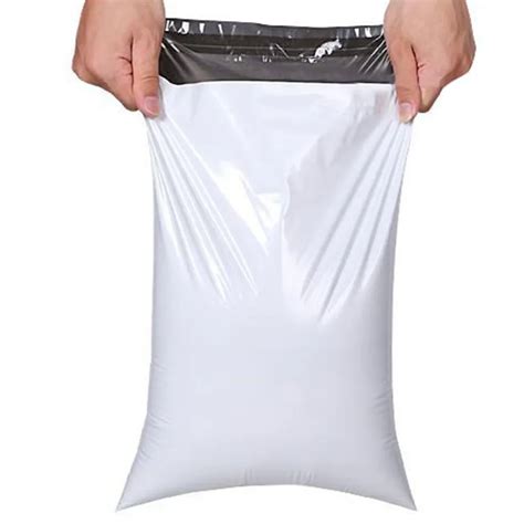 Free Shipping 100pcslot 1730cm White Poly Self Seal Mailbags Plastic