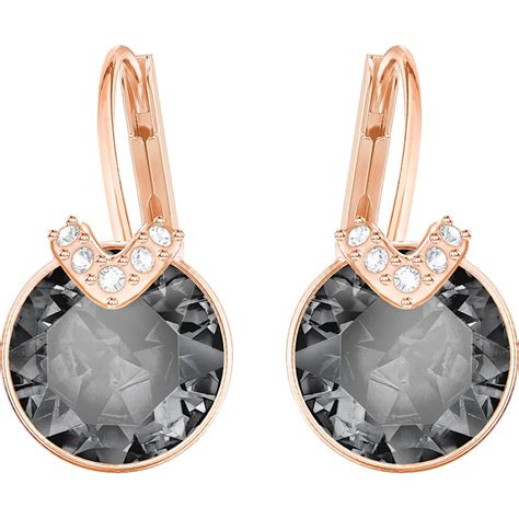 Bella V Pierced Earrings Gray Rose Gold Tone Plated Kolicks Jewelers