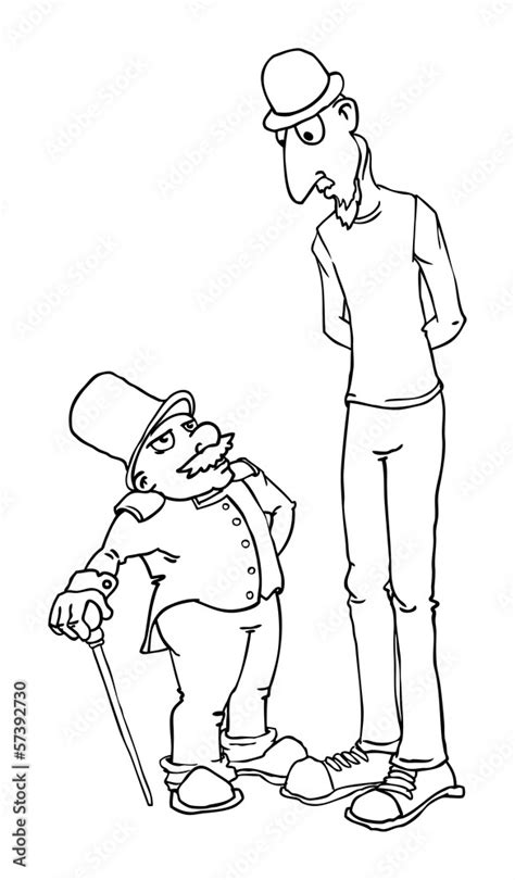 Tall And Short Man Cartoon Characters Stock Vector Adobe Stock