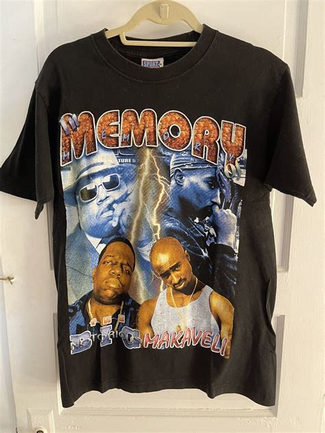 Vintage Biggie Tupac 90s Rap Tee Shirt 2pac Stop Viol Gem