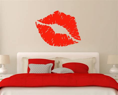 Vinyl Decal Sexy Lips Blowing Kiss Abstract Living Room Decor Unique G — Wallstickers4you