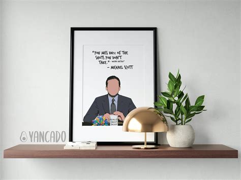 Printable Michael Scott Wayne Gretzky Quote Poster The Office Tv Show