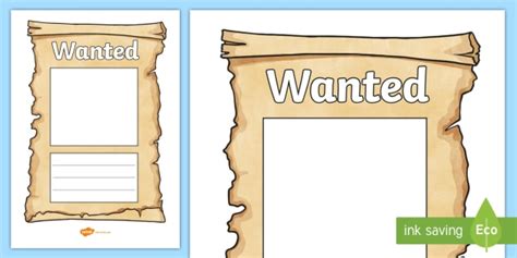 Wanted Poster Templates For Kids Cowboy Wanted Poster Template