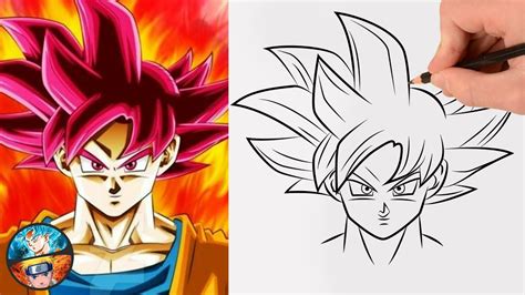 Como Dibujar A Goku Ssj Dios Rojo Dragon Ball Super FÁcil Paso A Paso