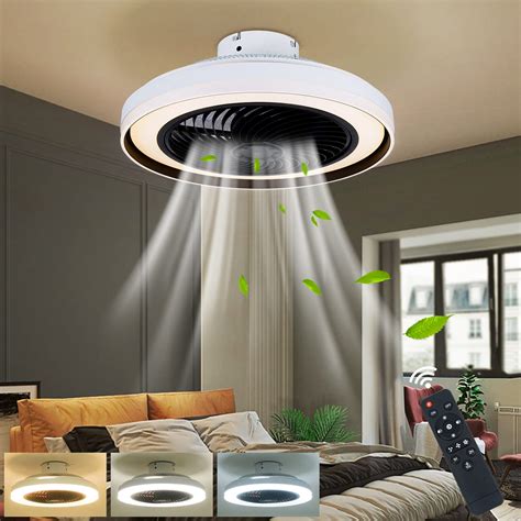 Buy 20 Modern Ceiling Fan With Lights And Remote Control Enclosed Round Low Profile Fan Light
