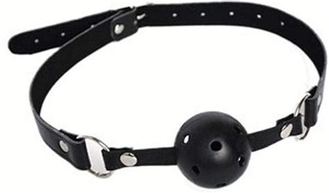 Fetish Pu Leather Mouth Ball Gag With Buckle Head Harness Restraint Band Bondage