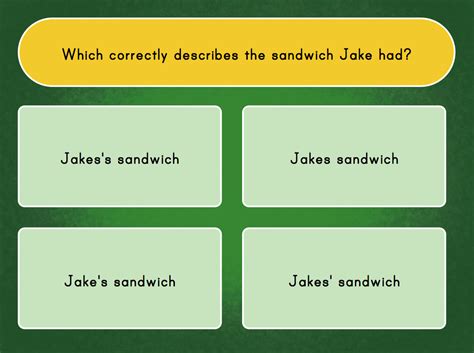 Our lessons offer detailed explanations along with exercises to test your knowledge. Possessive Apostrophe Quiz | Game | Education.com