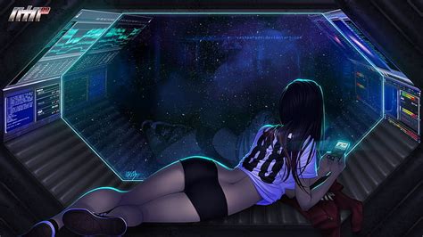X Px Free Download Hd Wallpaper Girl Anime Girls Cyberpunk Futuristic Sexy