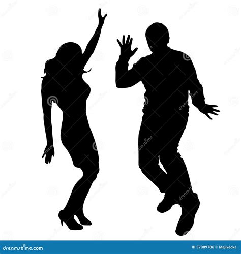 Vector Silhouettes Of Dancing People Stock Vector Illustration Of