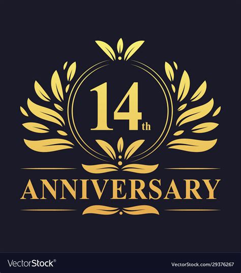 14th Anniversary Logo 14 Years Anniversary Design Vector Image