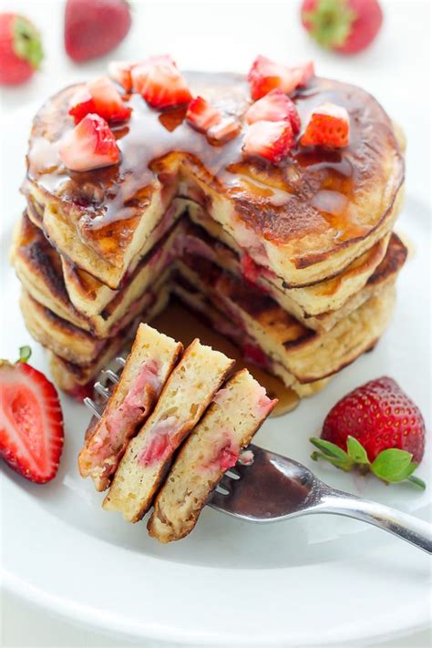 These healthy greek yogurt pancakes with whole wheat flour are yummy, fluffy and super easy make. Healthy Greek Yogurt Strawberry Pancakes | Recipe | Strawberry pancakes, Food, Greek yogurt pancakes