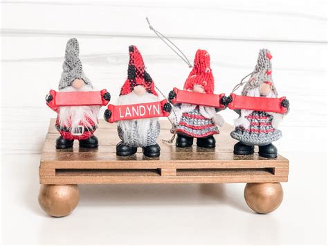 In Stock Personalized Adorable Faceless Gnome Ornament Etsy