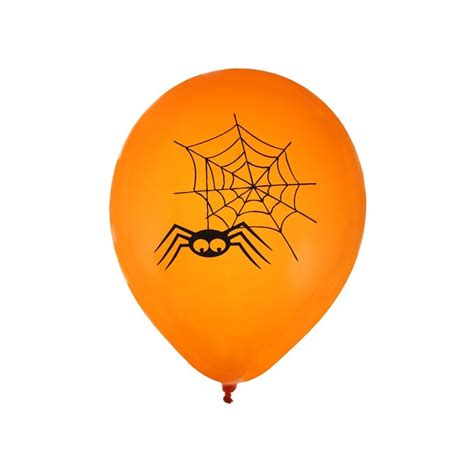 Truc A Dessiner Sur Un Ballon De Baudruche Halloween - Ballon Halloween araignée 23 cm les 8 : Ballons Halloween orange noir