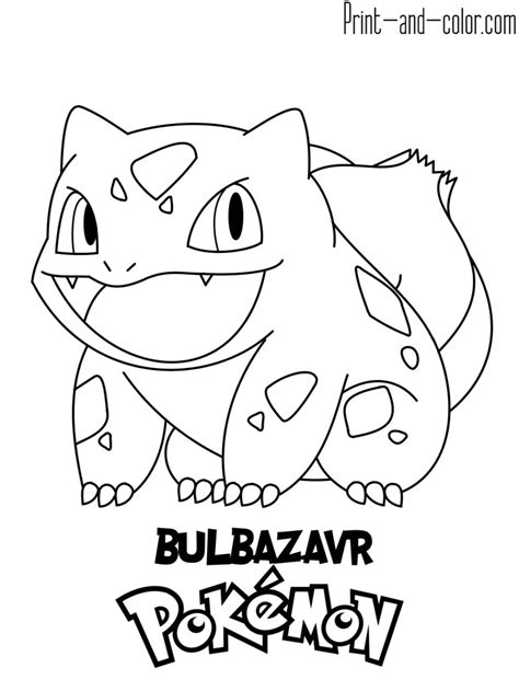 Kolorowanka Bulbasaur Bulbazur Pokemon