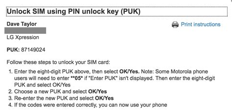 Find out how to unlock your vodafone phone or sim to use abroad, unlock a device to use on our network, and where you can get a network unlock code (nuc) or transfer your my sim card is blocked because i entered the passcode wrong too many times. How do I find my AT&T phone PUK code? - Ask Dave Taylor