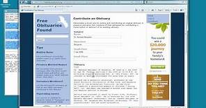 Searching and Contributing Free Obituaries