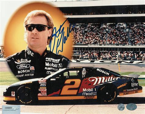 Rusty Wallace Autographed Photo 8x10 Car On The Track Autographed