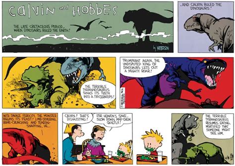 10 Darkest Calvin And Hobbes Comics About Dinosaurs