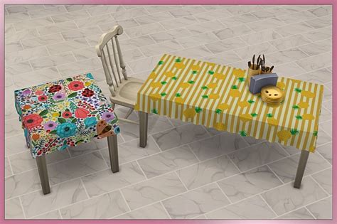 Happy Summer Tablecloth Set By Cappu At Blackys Sims Zoo Sims 4 Updates
