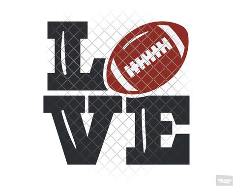 Love Football Svg With Dxfepspng Ohmycuttables