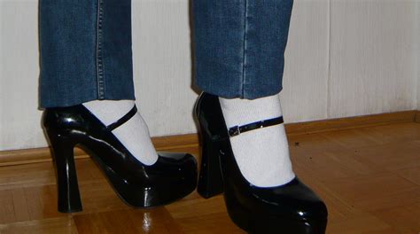 Platform Mary Jane Heels Socks By Latextanja On Deviantart
