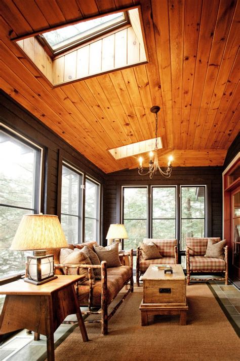 The slanted walls here are made from wood with a natural finish. 16 Serene Rustic Conservatory Designs For The Garden