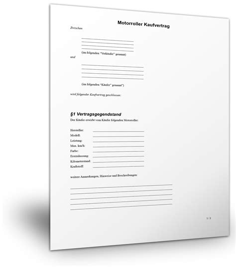Im pferdekaufvertrag sind kaufpreis sowie die zahlungsbedingungen zentrale aspekte. Kaufvertrag Motorroller zum kostenlosen Download