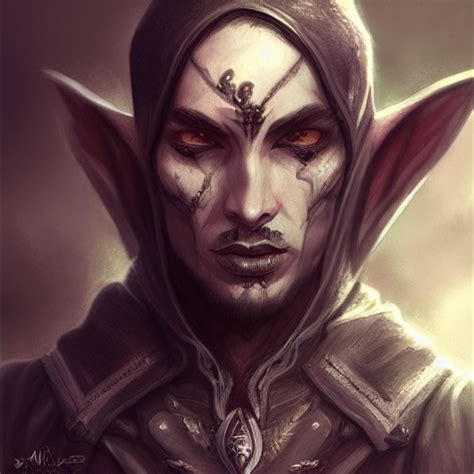 Prompthunt Detailed Portrait Male Shadar Kai Flyn Rider Elf Rogue