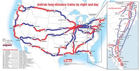 Amtrak Trains By Night And Day Usa Travel Map East Coast Map East