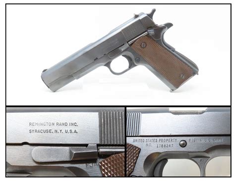 C1944 Mfr Us Property Remington Rand Model 1911a1 Semi Automatic Pistol