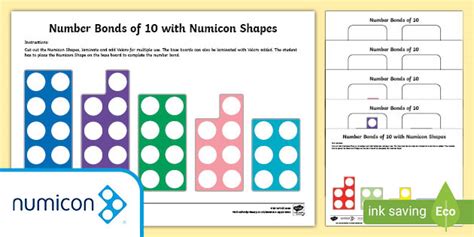 Number Bonds Of 10 With Numicon Shapes Activity Pack
