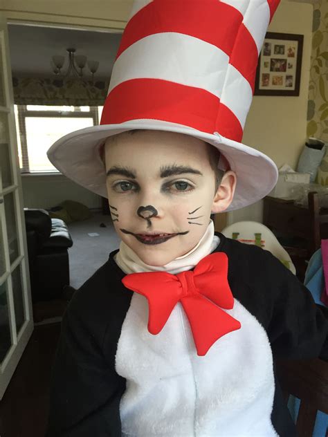 Cat In The Hat Costume And Makeup For World Book Day Book Week Costume Dr Seuss Diy Costumes