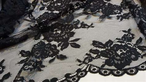 Black lace fabric - Chantilly lace - lace fabric from