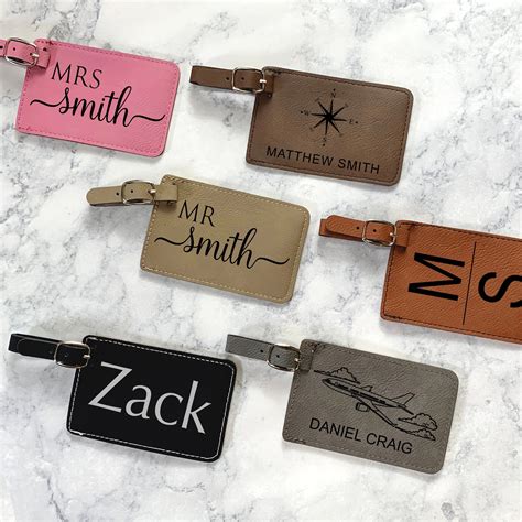 Custom Engraved Luggage Tag Leather Luggage Tag Personalized Etsy