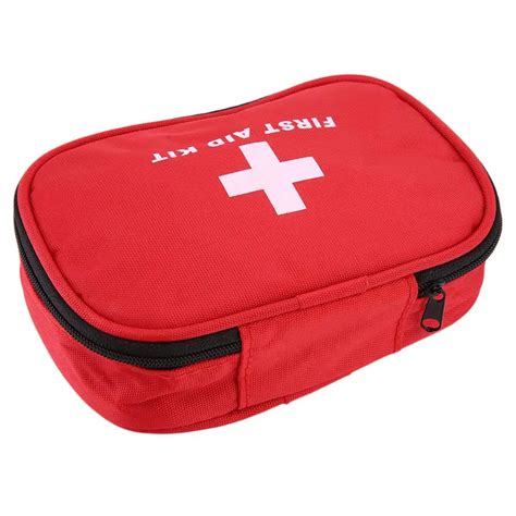 First Aid Kit Red Nylon Outdoors Camping Emergency Survival Empty Bag