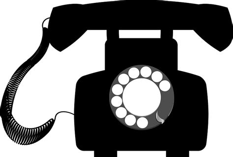 Rotary Dial Telephone Black And White Clipart Free Download