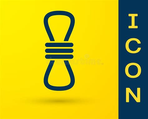 Blue Climber Rope Icon Isolated On Yellow Background Extreme Sport
