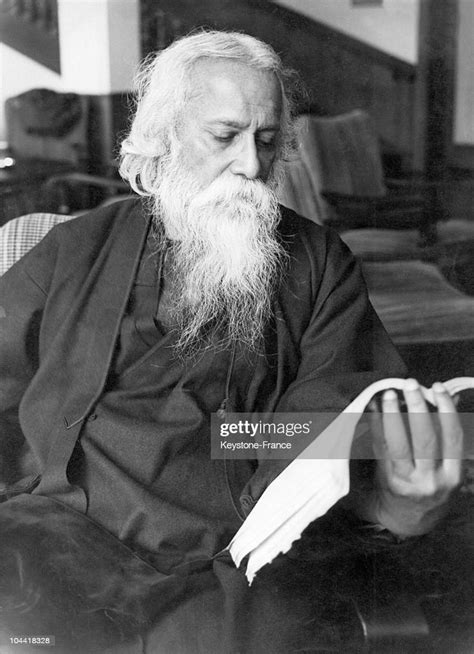 The Indian Writer Rabindranath Tagore Reading A Book In The 1930s