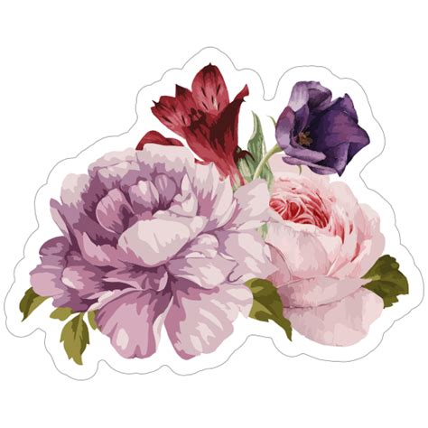 Beautiful Bouquet Of Roses Flower Stickers