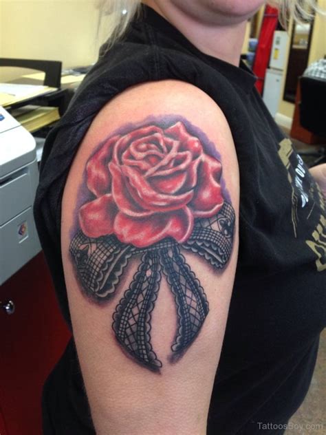 Lovely Rose And Bow Tattoo Tattoos Designs