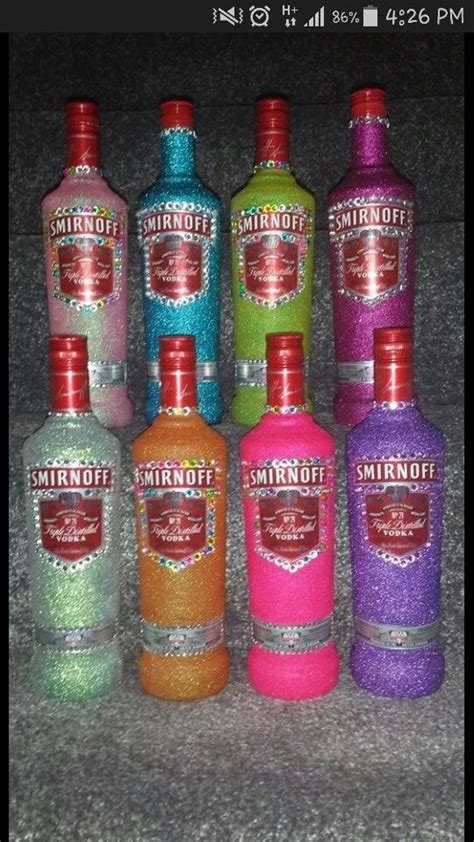 So Pretty 😍 Glitter Wine Bottles Alcohol Bottle Crafts Decorated