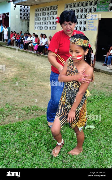 Amazonas Girl Independence Day Festival In Industria Panguana Department Of Loreto Peru