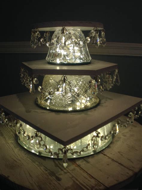 The Crystal Chandelier Cake Stand All Lit Up Chandelier Cake