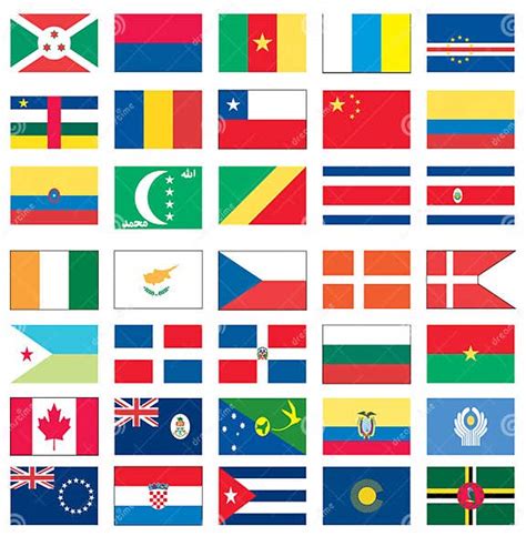 Flags Of The World 1 Of 8 Stock Vector Illustration Of Emblem 12333482